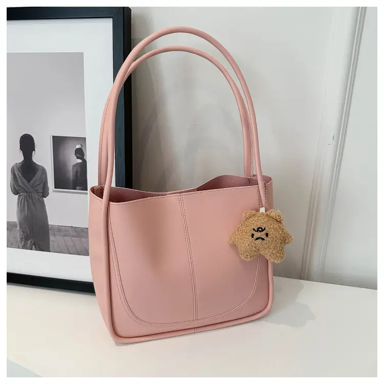 Women's Pink Leather Shoulder Bag 2024 Spring New — feature 25