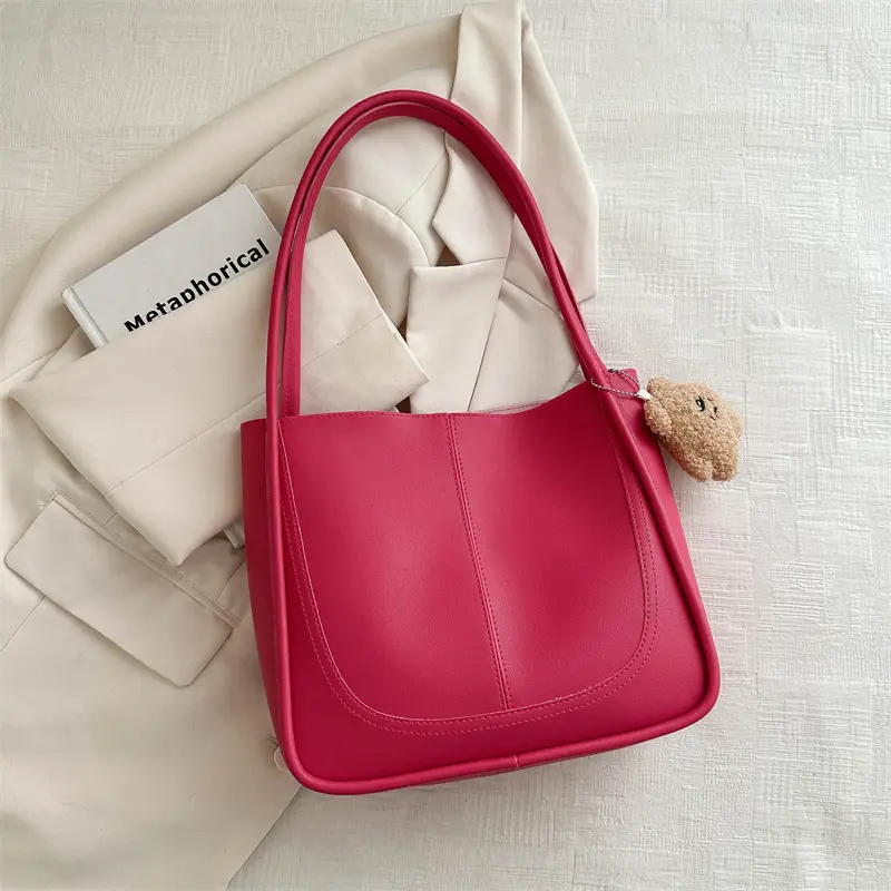 Women's Pink Leather Shoulder Bag 2024 Spring New - Image 10