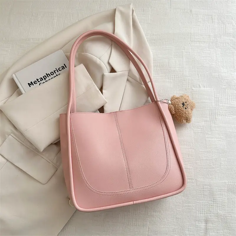 Women's Pink Leather Shoulder Bag 2024 Spring New - Image 8