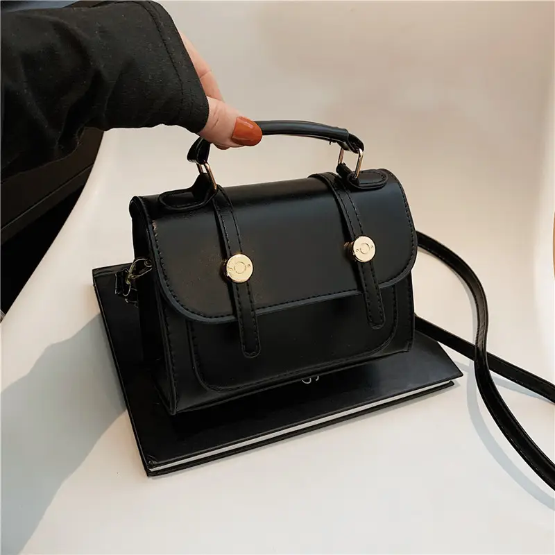 Black Retro Square Shoulder Bag 2024 Spring - Image 7