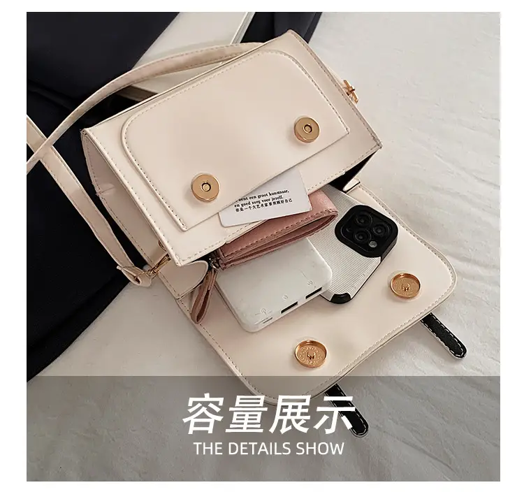 Black Retro Square Shoulder Bag 2024 Spring — feature 8