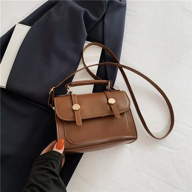 Black Retro Square Shoulder Bag 2024 Spring - Image 3