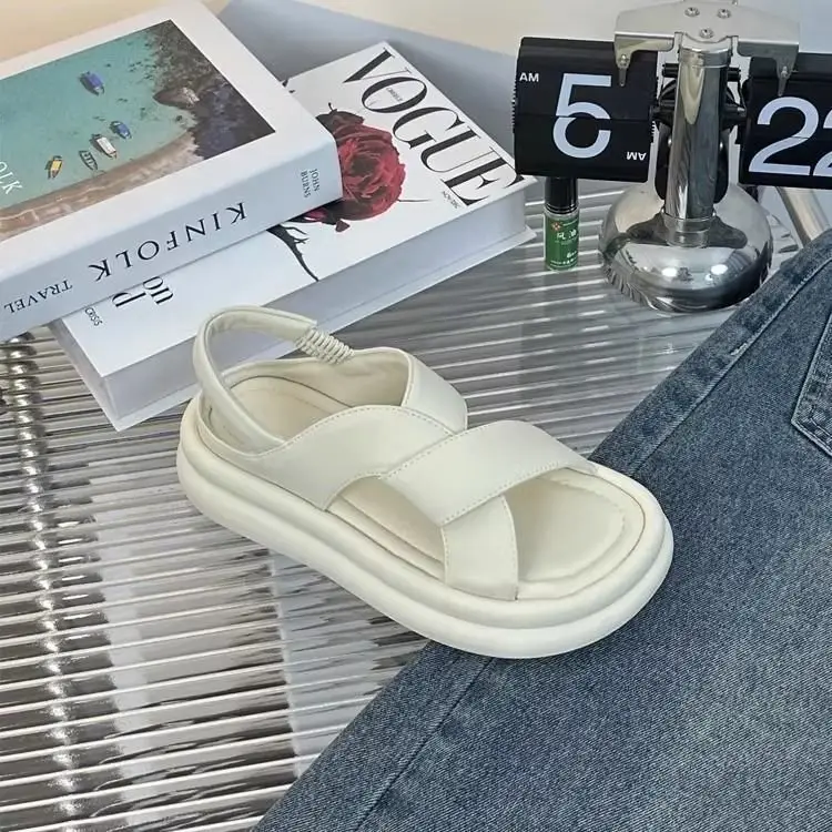 2024 Black Open Toe Sandals with Thick Sole — feature 5