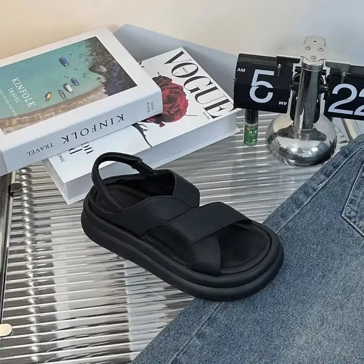 2024 Black Open Toe Sandals with Thick Sole — feature 7