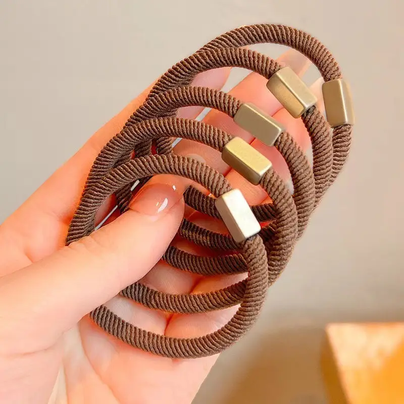 Flat buckle rubber band [5 light coffee]