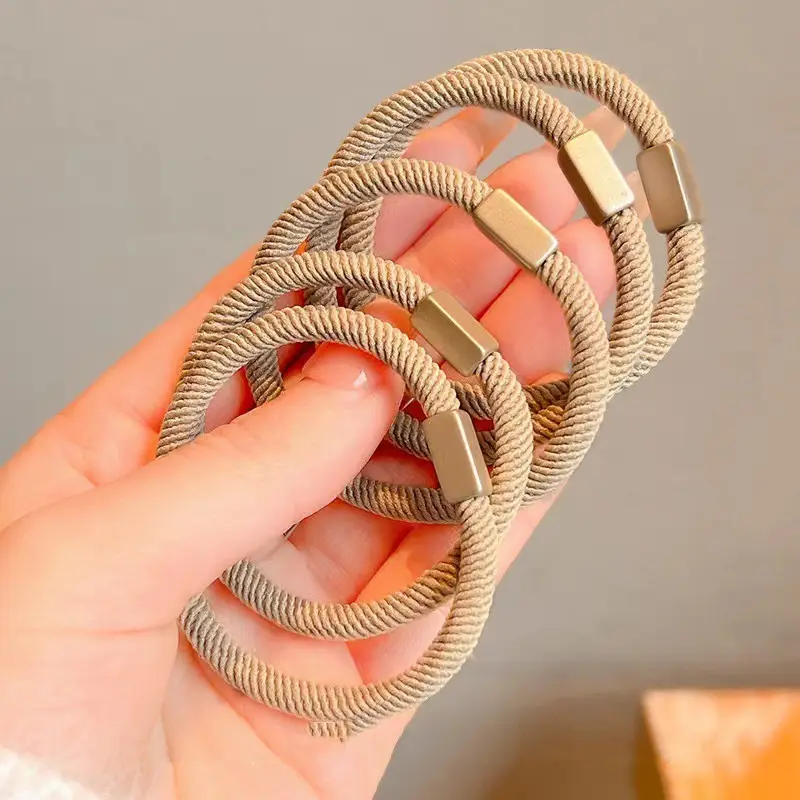 Flat buckle rubber band [5 khaki]