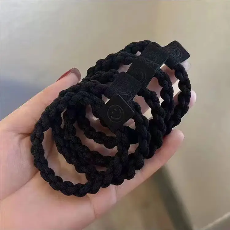 Twist hair rope [black 5 pieces]