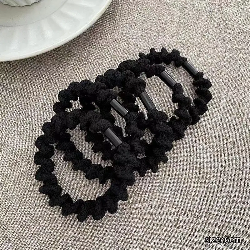 Wave hair rope [black 5 pieces]