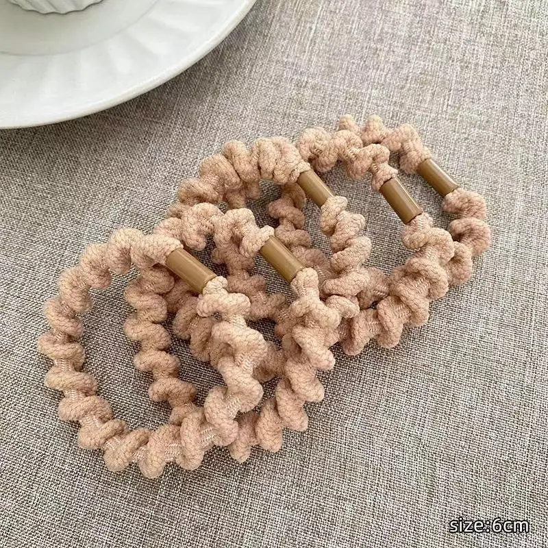 Wave hair rope [khaki 5 pieces]