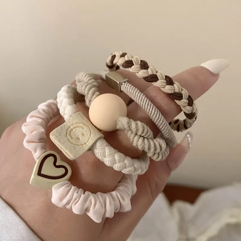 2024 New Style Braided Hair Rope with Rose Decor - Image 4