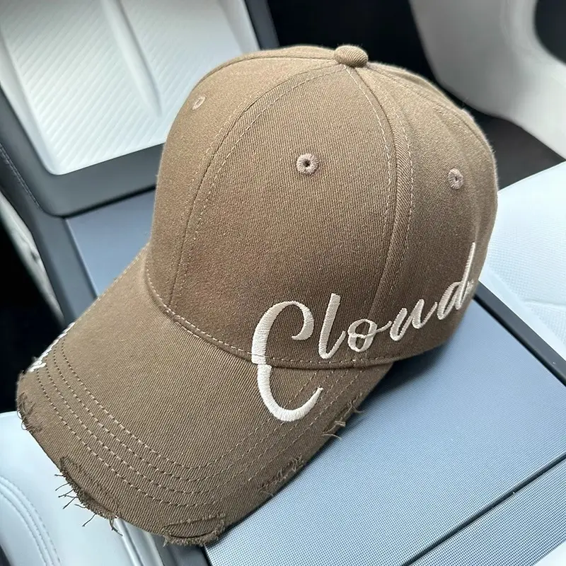 2024 New High Cranial Top Baseball Cap Wide Brim Big Face Sun Hat Women's Sunscreen Big Head Embroidered Duck Tongue Hat - Image 4