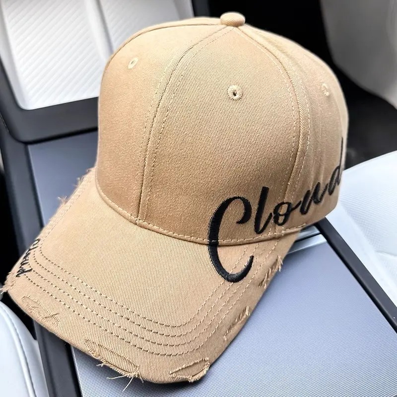 2024 New High Cranial Top Baseball Cap Wide Brim Big Face Sun Hat Women's Sunscreen Big Head Embroidered Duck Tongue Hat - Image 6