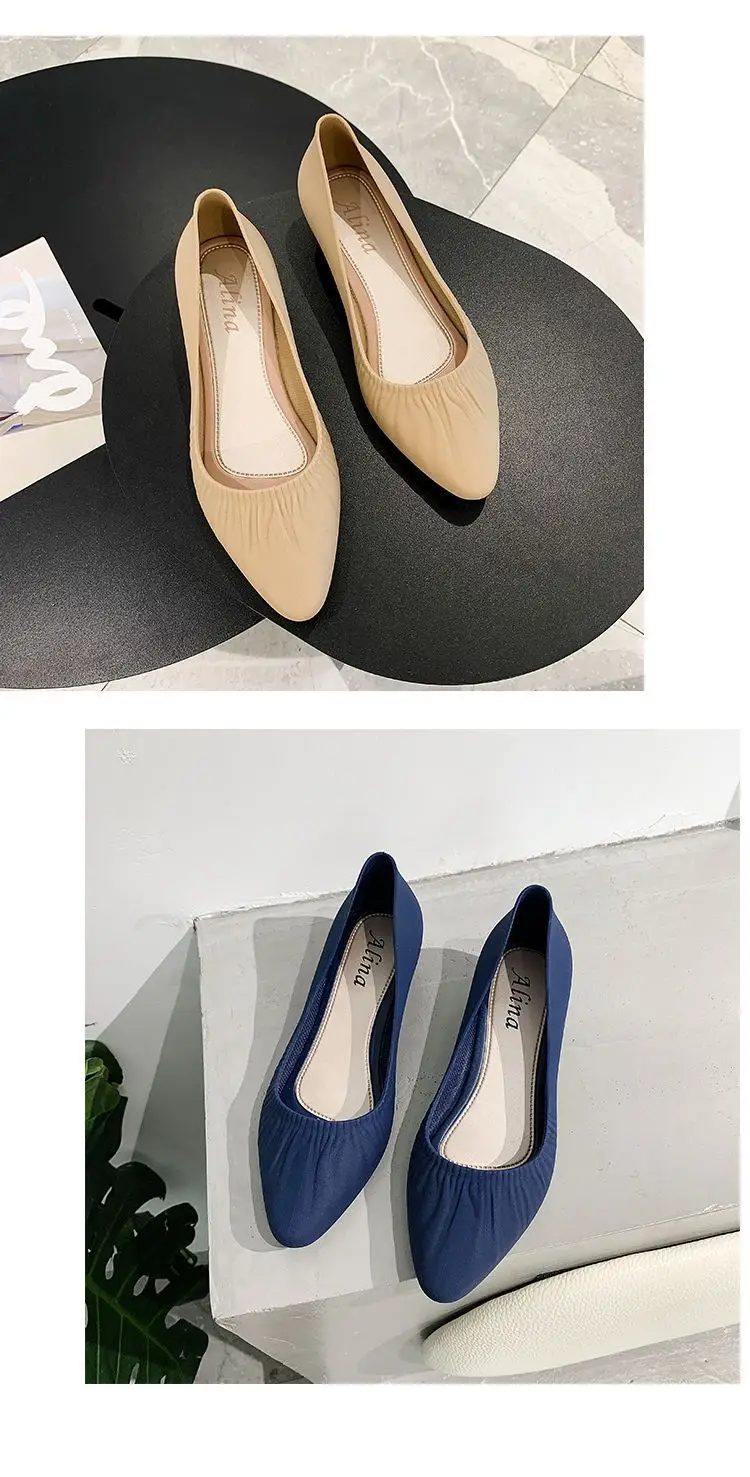 Spring New Korean Pointed Toe Shallow Mouth Sandals Frosted Shoes Wedge Mid-heel Joker Fashion Work Shoes Wholesale — feature 11