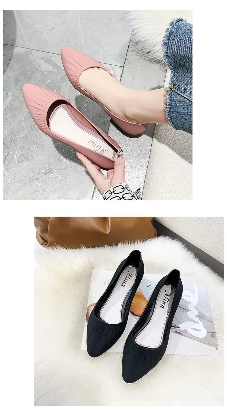 Spring New Korean Pointed Toe Shallow Mouth Sandals Frosted Shoes Wedge Mid-heel Joker Fashion Work Shoes Wholesale — feature 14
