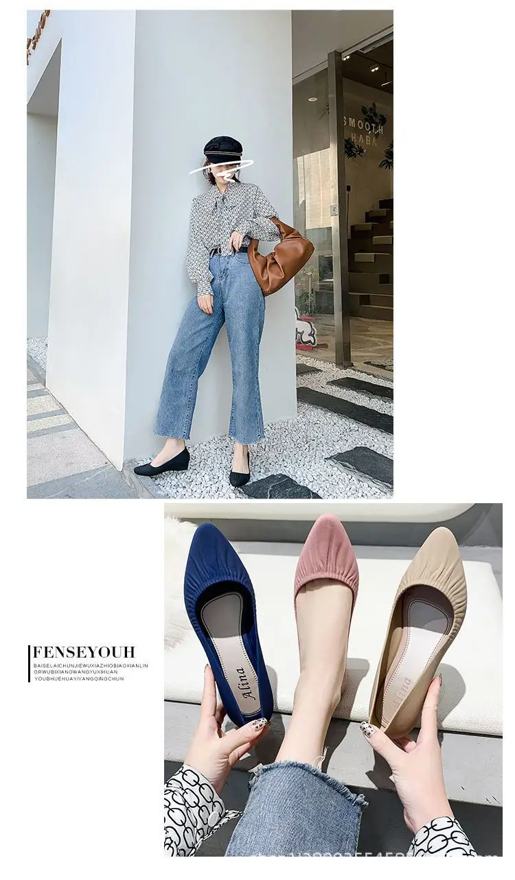 Spring New Korean Pointed Toe Shallow Mouth Sandals Frosted Shoes Wedge Mid-heel Joker Fashion Work Shoes Wholesale — feature 16