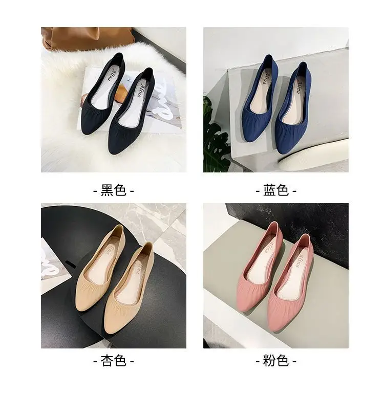 Spring New Korean Pointed Toe Shallow Mouth Sandals Frosted Shoes Wedge Mid-heel Joker Fashion Work Shoes Wholesale — feature 5