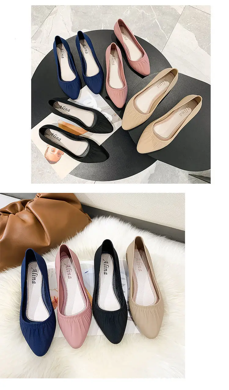 Spring New Korean Pointed Toe Shallow Mouth Sandals Frosted Shoes Wedge Mid-heel Joker Fashion Work Shoes Wholesale — feature 8