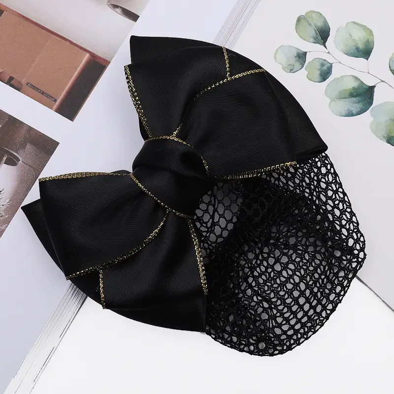 Maroon Bow Hair Net Pocket Female Flight Attendant Headwear - Image 22