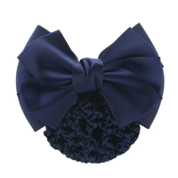 Maroon Bow Hair Net Pocket Female Flight Attendant Headwear - Image 26