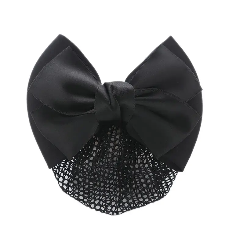 Maroon Bow Hair Net Pocket Female Flight Attendant Headwear - Image 65