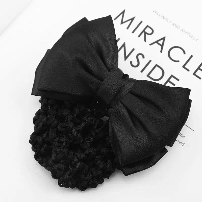 Maroon Bow Hair Net Pocket Female Flight Attendant Headwear - Image 70