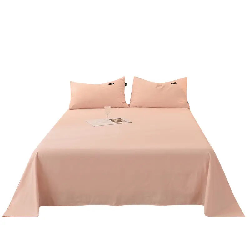Class a 100% Cotton Xinjiang Cotton Solid Color Pure Cotton Reactive Brushed Bed Sheet Ultra Soft Household Oversized Bed Sheet Wholesale
