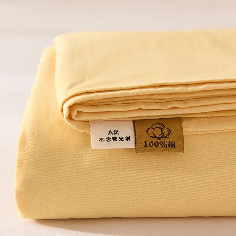 Class a 100% Cotton Xinjiang Cotton Solid Color Pure Cotton Reactive Brushed Bed Sheet Ultra Soft Household Oversized Bed Sheet Wholesale — feature 4