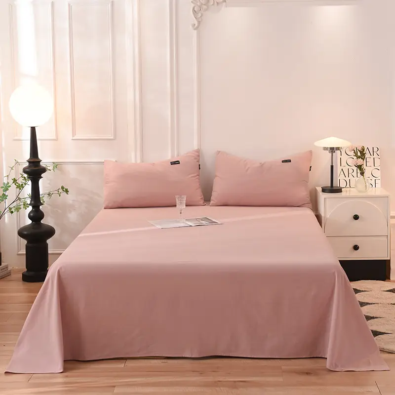 Class a 100% Cotton Xinjiang Cotton Solid Color Pure Cotton Reactive Brushed Bed Sheet Ultra Soft Household Oversized Bed Sheet Wholesale — feature 8