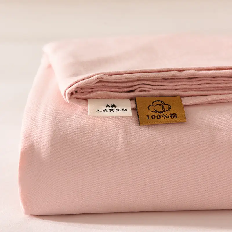Class a 100% Cotton Xinjiang Cotton Solid Color Pure Cotton Reactive Brushed Bed Sheet Ultra Soft Household Oversized Bed Sheet Wholesale