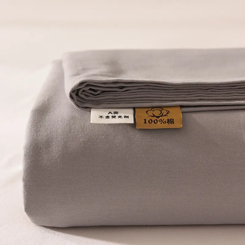 Class a 100% Cotton Xinjiang Cotton Solid Color Pure Cotton Reactive Brushed Bed Sheet Ultra Soft Household Oversized Bed Sheet Wholesale