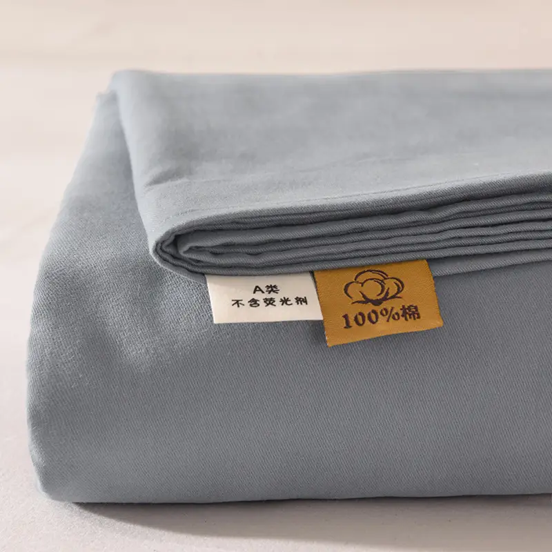 Class a 100% Cotton Xinjiang Cotton Solid Color Pure Cotton Reactive Brushed Bed Sheet Ultra Soft Household Oversized Bed Sheet Wholesale