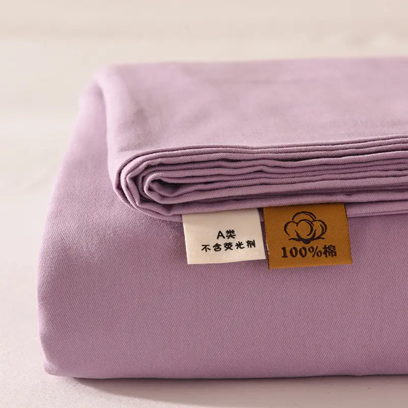 Class a 100% Cotton Xinjiang Cotton Solid Color Pure Cotton Reactive Brushed Bed Sheet Ultra Soft Household Oversized Bed Sheet Wholesale