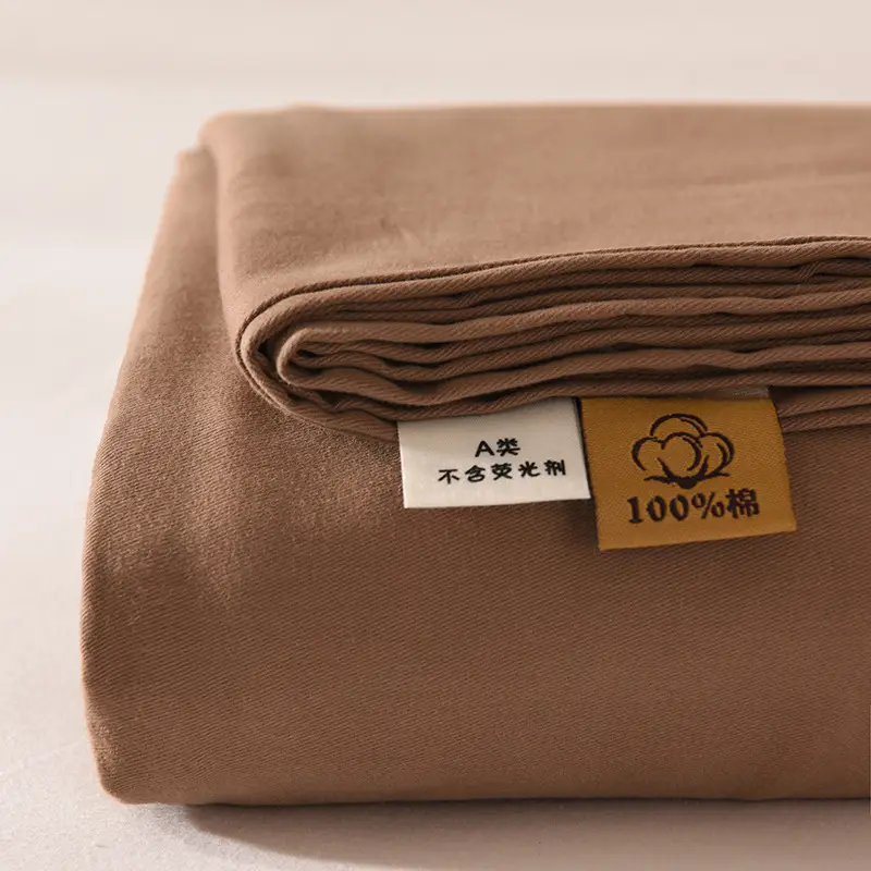 Class a 100% Cotton Xinjiang Cotton Solid Color Pure Cotton Reactive Brushed Bed Sheet Ultra Soft Household Oversized Bed Sheet Wholesale
