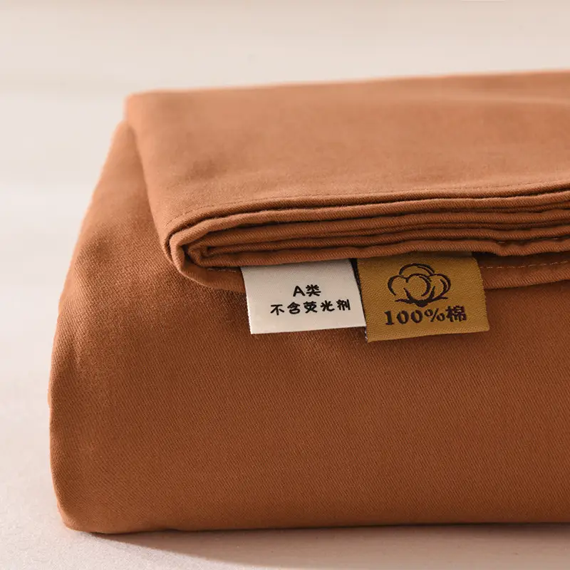 Class a 100% Cotton Xinjiang Cotton Solid Color Pure Cotton Reactive Brushed Bed Sheet Ultra Soft Household Oversized Bed Sheet Wholesale