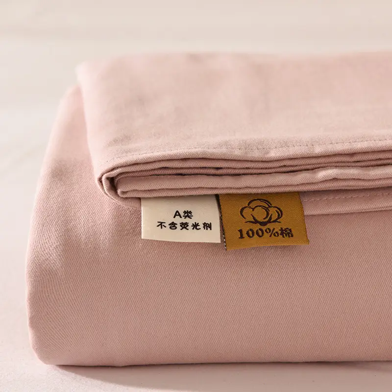 Class a 100% Cotton Xinjiang Cotton Solid Color Pure Cotton Reactive Brushed Bed Sheet Ultra Soft Household Oversized Bed Sheet Wholesale