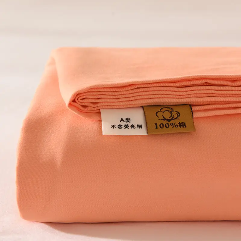 Class a 100% Cotton Xinjiang Cotton Solid Color Pure Cotton Reactive Brushed Bed Sheet Ultra Soft Household Oversized Bed Sheet Wholesale