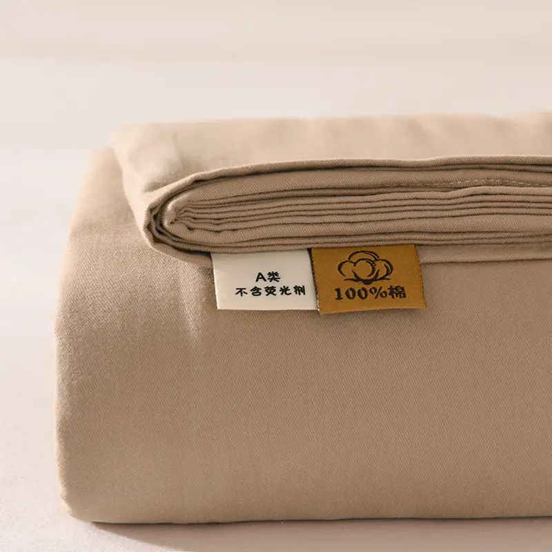 Class a 100% Cotton Xinjiang Cotton Solid Color Pure Cotton Reactive Brushed Bed Sheet Ultra Soft Household Oversized Bed Sheet Wholesale