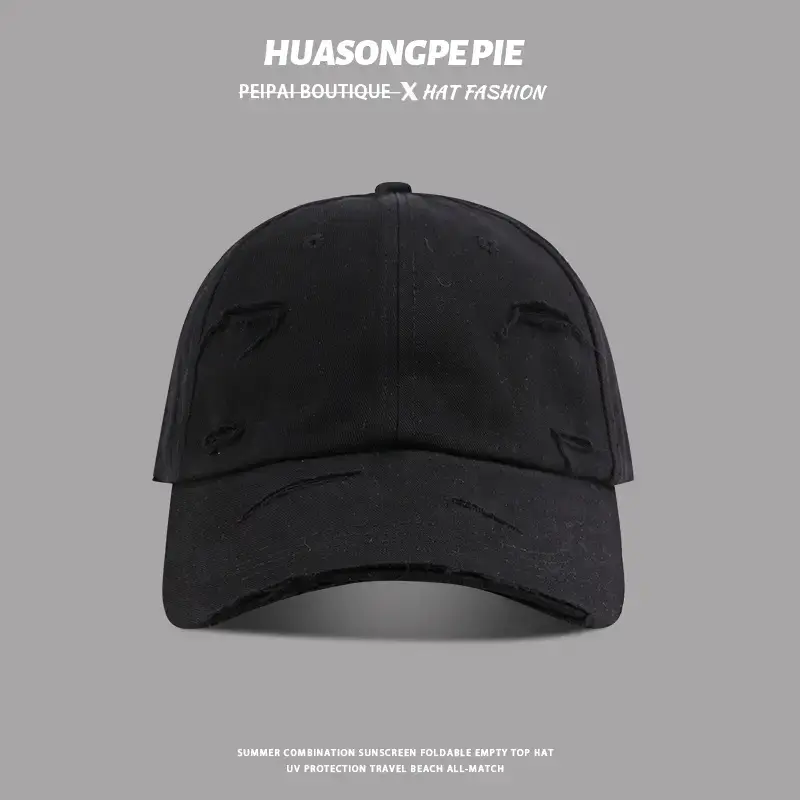Women Black Baseball Cap Summer Retro All Match - Image 2