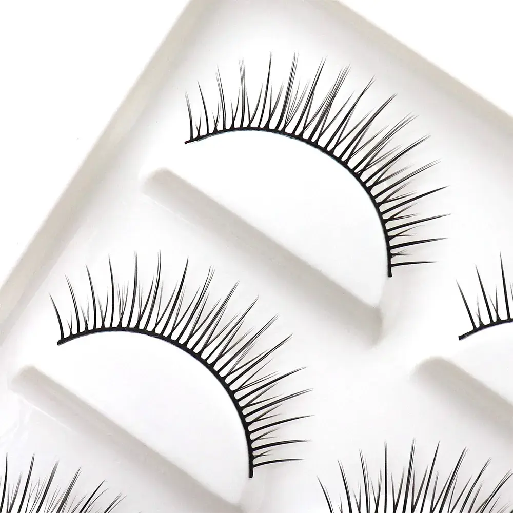 False Eyelashes for Double Eyelids Black Hard Stem