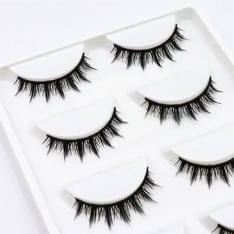 False Eyelashes for Double Eyelids Black Hard Stem