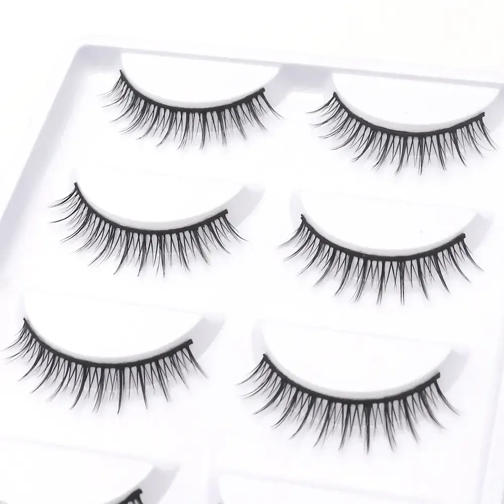 False Eyelashes for Double Eyelids Black Hard Stem