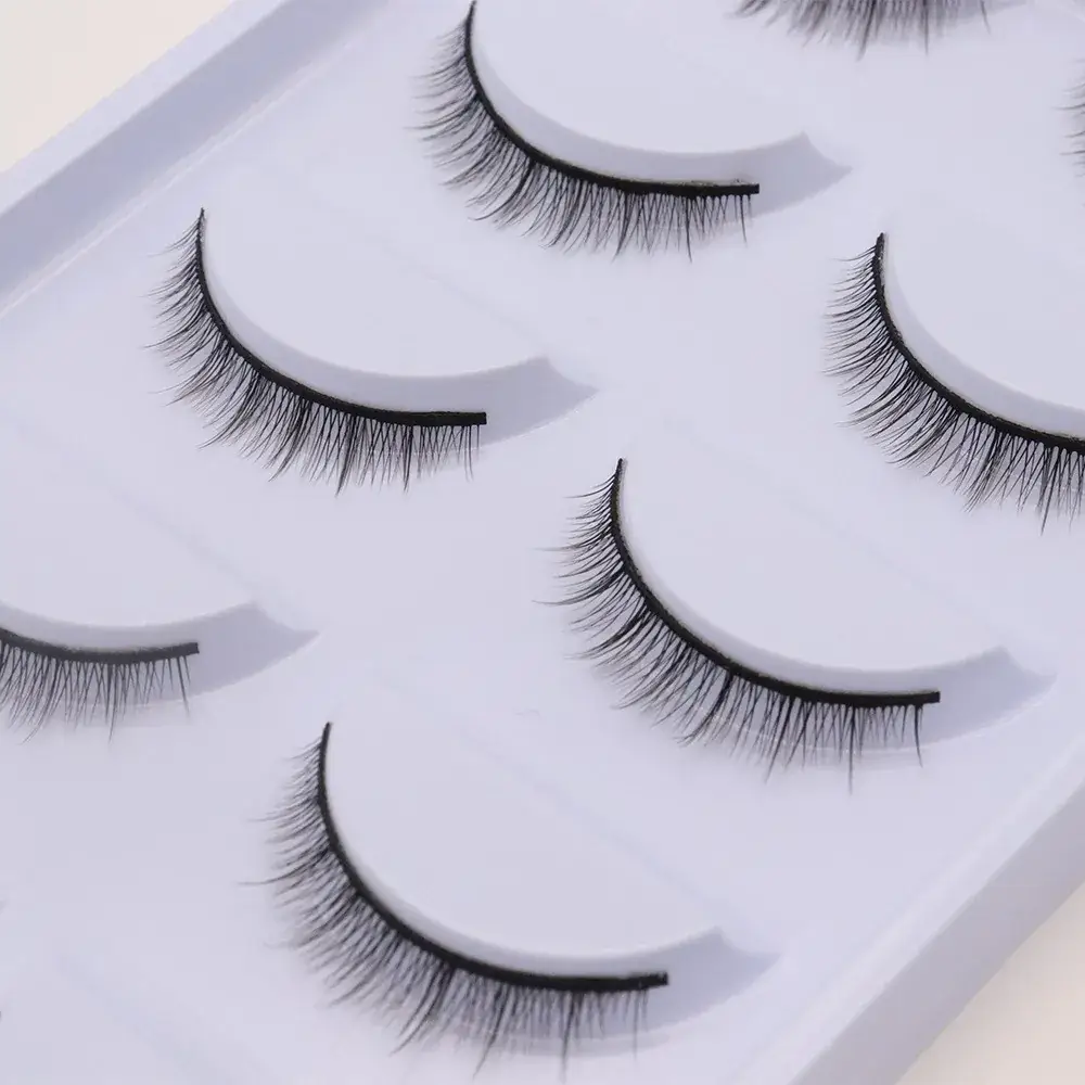 False Eyelashes for Double Eyelids Black Hard Stem
