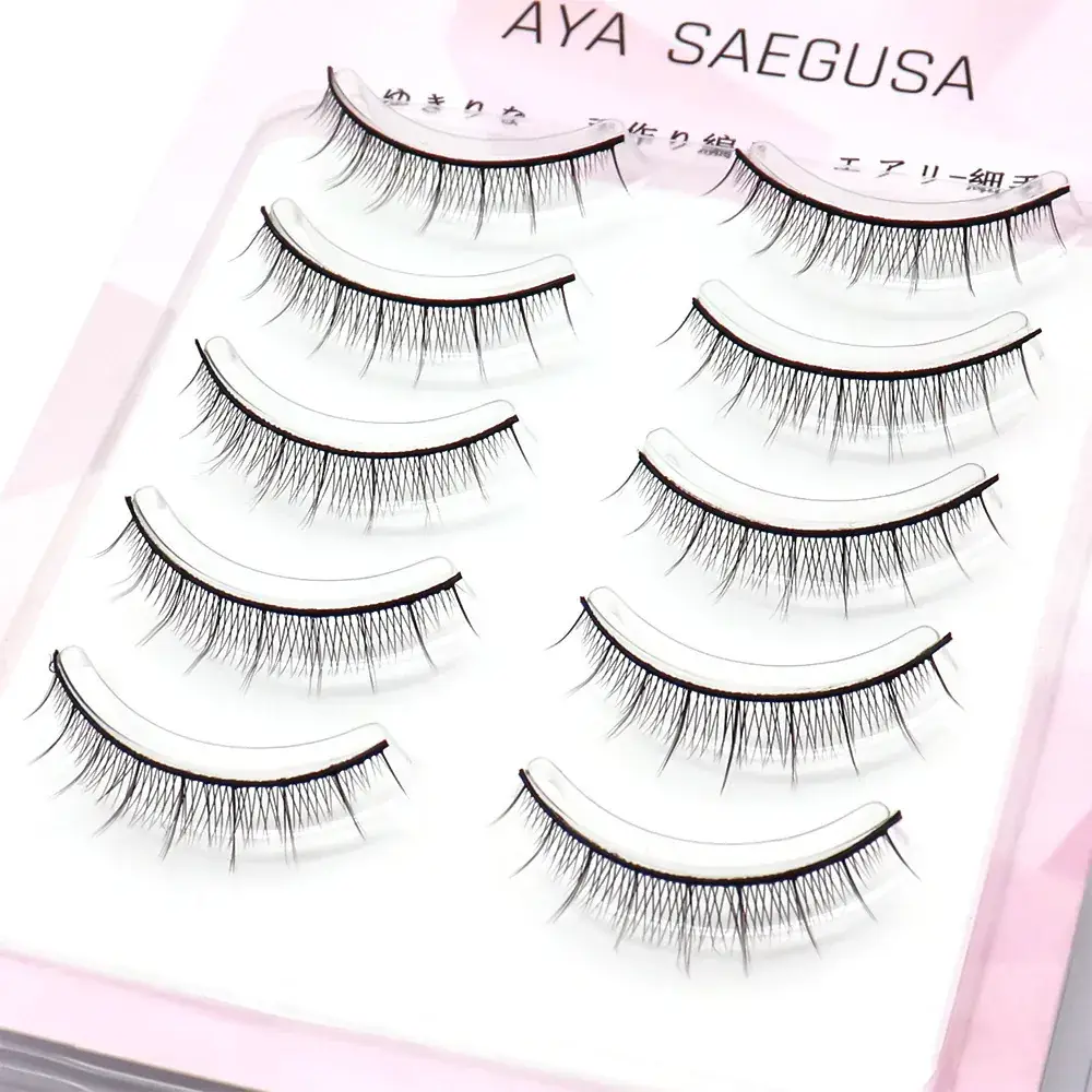 False Eyelashes for Double Eyelids Black Hard Stem