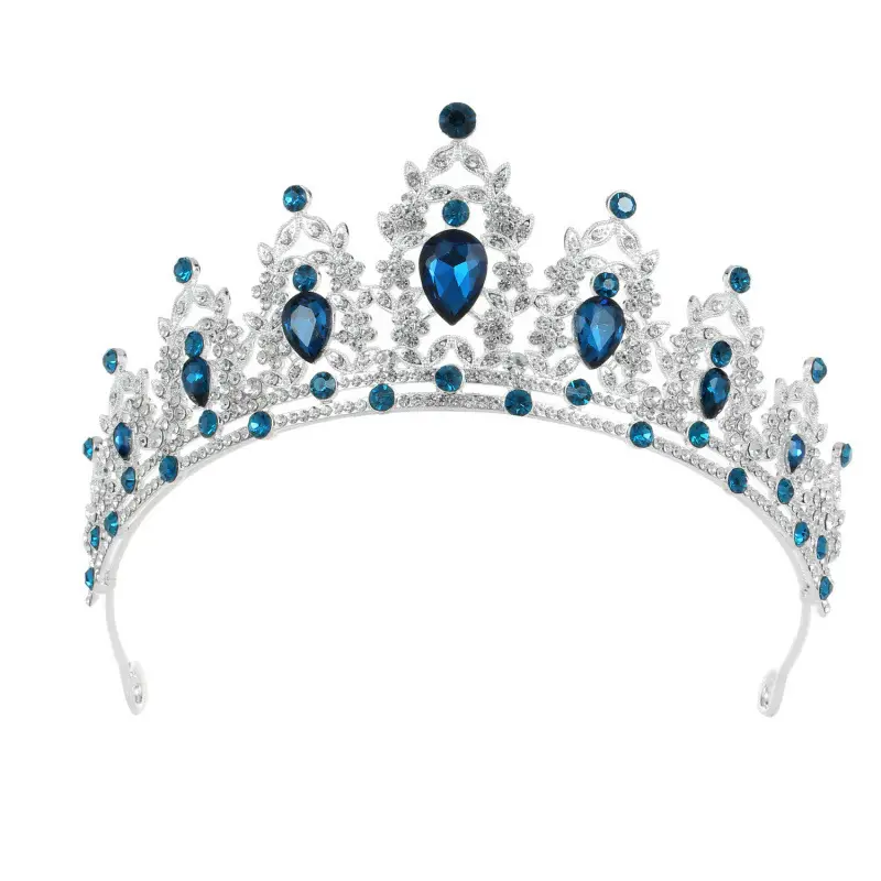Multi Color Rhinestone Bridal Crown for Women - Image 13