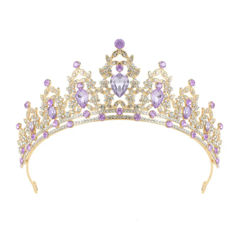 Multi Color Rhinestone Bridal Crown for Women - Image 11