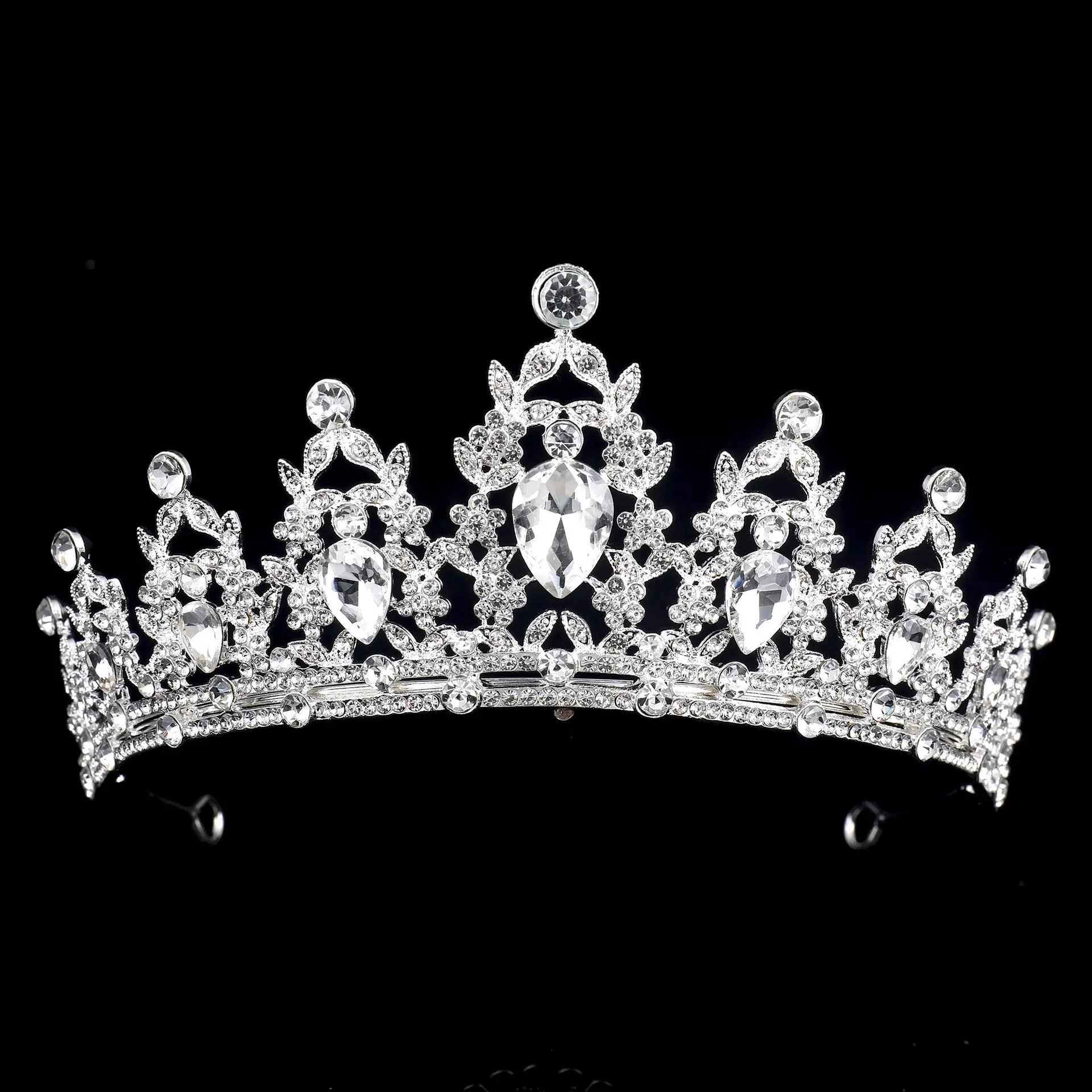 Multi Color Rhinestone Bridal Crown for Women - Image 14