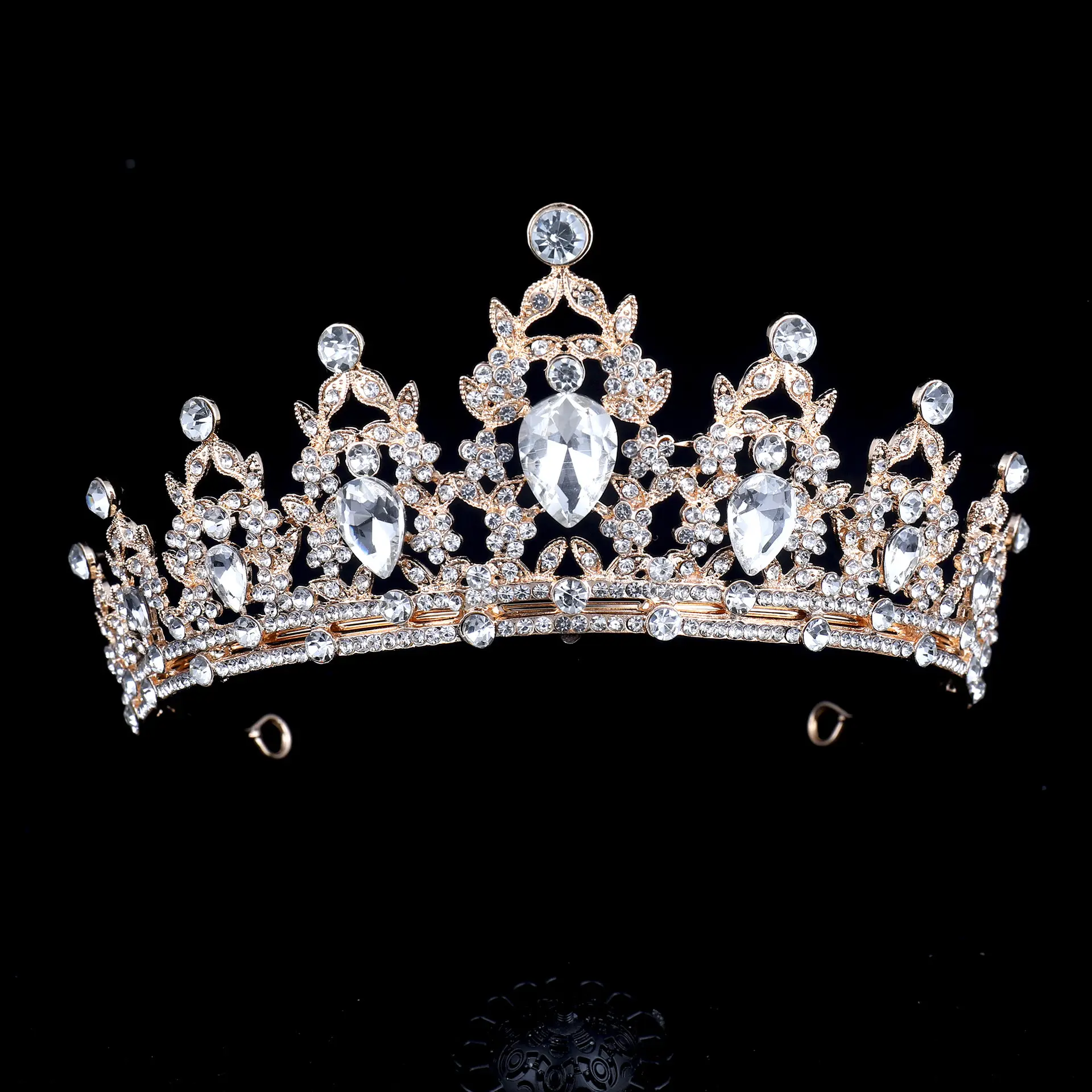 Multi Color Rhinestone Bridal Crown for Women - Image 15