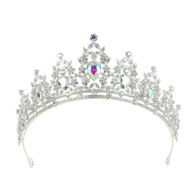 Multi Color Rhinestone Bridal Crown for Women - Image 16