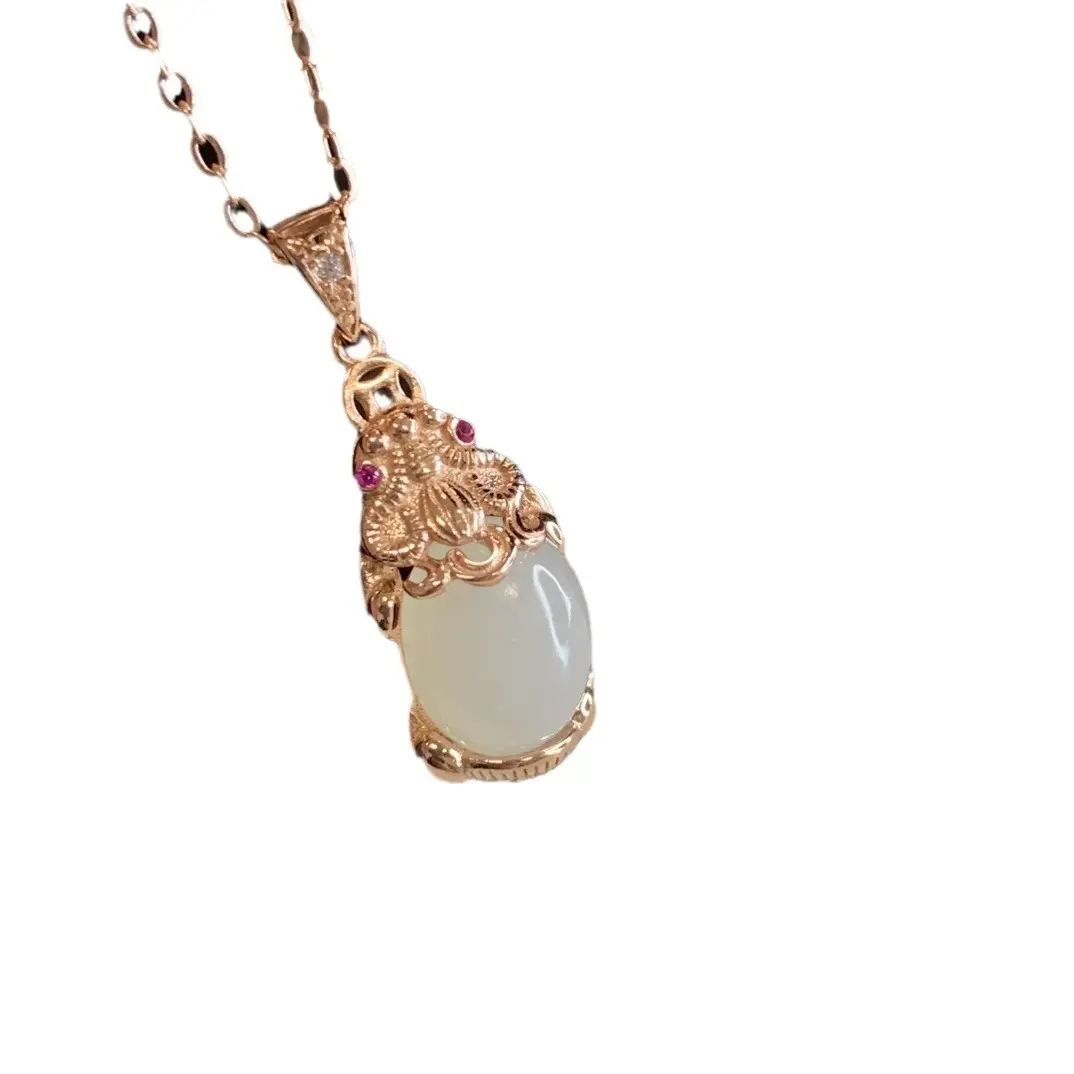 Yuhai Real Jade Pendant & Clavicle Set for Women