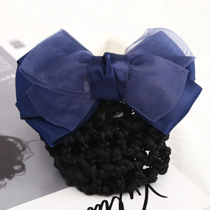 Blue Bow Hairpin with Pearl Crystal for Women - Image 15